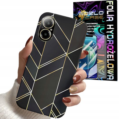 ETUI DO REALME C67 4G - MARMUREK GEOMETRYCZNE WZOR DLA KOBIET + FOLIA na Arena.pl