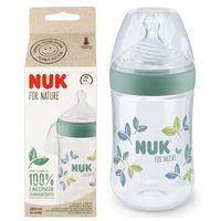 NUK FOR NATURE Butelka antykolkowa ze wskaźnikiem ciepła 260ml smoczek śr