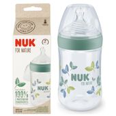 NUK FOR NATURE Butelka antykolkowa ze wskaźnikiem ciepła 260ml smoczek śr