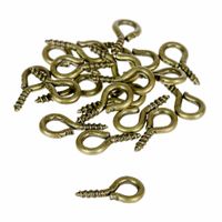 Haczyki WKRĘTY do buteleczek 5x10mm mosiądz 20szt.