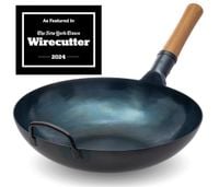 YOSUKATA Wok Stal Węglowa Tradycyjny Niebieski 34 cm Indukcja Gaz Stir Fry