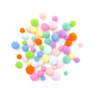 POMPONY PLUSZOWE MIX RAINBOW 60 SZT CEOZ-174 DP CRAFT