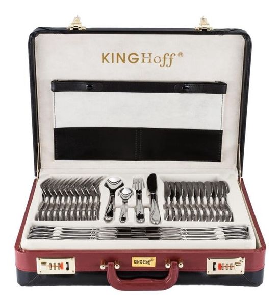 Sztućce w Walizce 72 ele 12 osób Połysk KINGHoff zdjęcie 1
