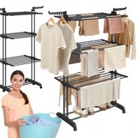 SUSZARKA NA PRANIE UBRANIA I BIELIZNĘ STOJĄCA PIONOWA SKŁADANA DUŻA