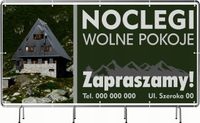 BANER REKLAMOWY 300x150 cm oczkowany projekt w cenie NOCLEGI WOLNE POKOJE