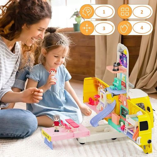 AUTOBUS SZKOLNY JEŹDZIK 2W1 DOMEK SZKOŁA DLA LALEK AKCESORIA na Arena.pl