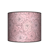 Abażur Walec - Pudrowe róże