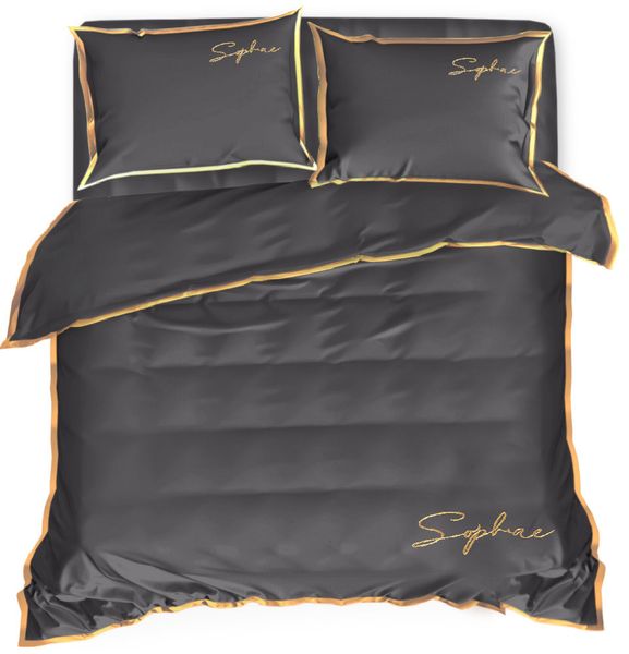 Pościel Z Haftem 160X200 Soft Grafitowa 2606 zdjęcie 1