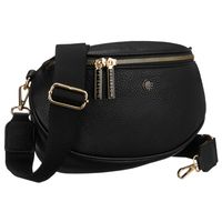 praktyczna, miejska nerka damska ze skóry ekologicznej w czarnym