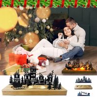 DREWNIANY ŚWIECZNIK ADWENTOWY