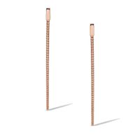 srebrne pozłacane długie wiszące kolczyki | różowe