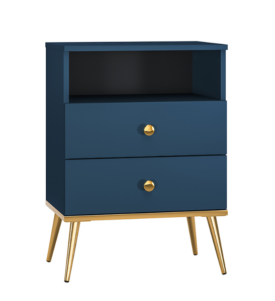 Stolik Nocny / Szafka Nocna 2 Szuflady 2SZ 50 cm Błękit Ciemny MARIANA ML zdjęcie 1