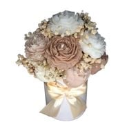 Flower Box Świece Sojowe Wieczny Bukiet Prezent Piwonie Ślub Urodziny