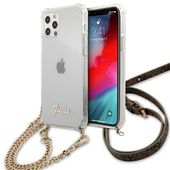 Guess GUHCP12MKC4GSGO iPhone 12/12 Pro 6,1" Transparent hardcase 4G Gold