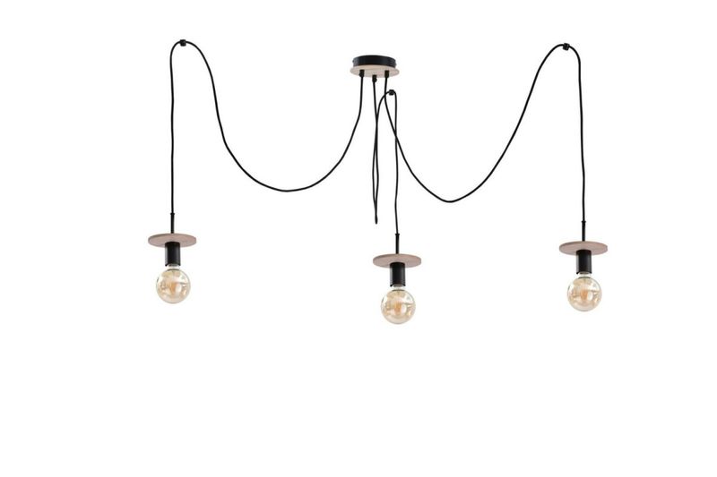 Lampa wisząca 3xE27 SATURN NATURAL/BLACK zdjęcie 1