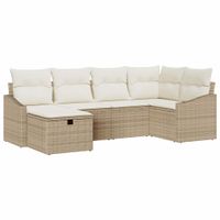 Zestaw Sof na Ogród 6 pcs Beżowy 55 x 62 x 69 cm Polirattan