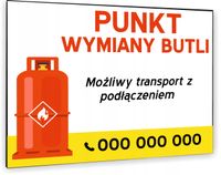 TABLICZKA REKLAMOWA szyld z dibondu nadruk 40x30 cm PUNKT WYMIANY BUTLI