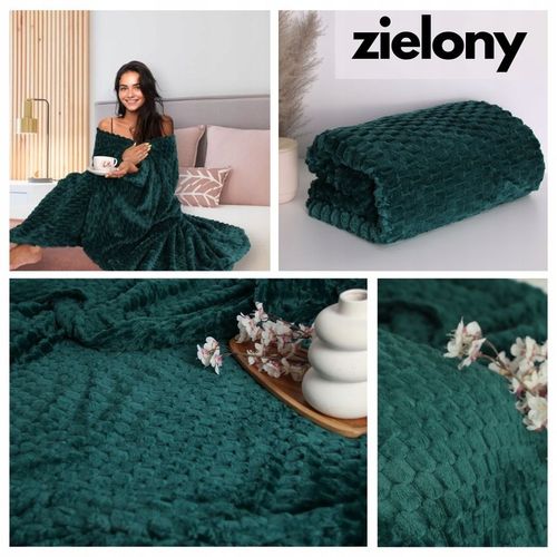 GRUBY KOC WYTŁACZANY 200X220 NARZUTA NA ŁÓŻKO NA KANAPE NA NAROŻNIK PLED na Arena.pl