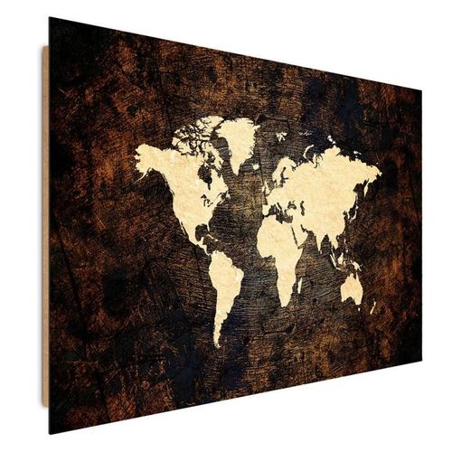 Deco Panel, Mapa świata na deskach 2 100x70 na Arena.pl