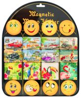magnesy 20szt. samochody, ptaki, buźki mg-6647-mix
