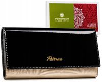 duży, skórzany portfel damski na bigiel i zatrzask - peterson