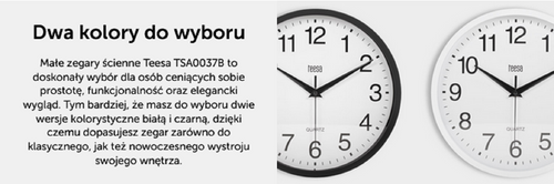 ZEGAR ŚCIENNY 25 CM CZARNY TEESA TSA0037B na Arena.pl