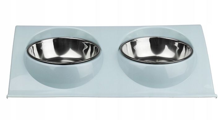 PODWÓJNA MISKA STALOWA DLA PSA KOTA STOJAK PODSTAWKA 2x450ml NA KARMĘ WODĘ zdjęcie 5