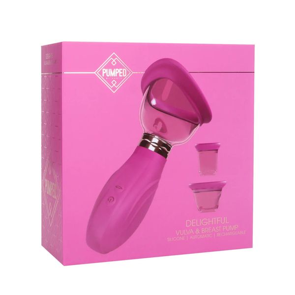 Delightful - Rechargeable Vulva And Breast Pump - Pink zdjęcie 2