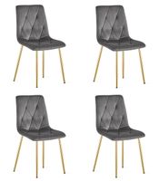 Krzesło welurowe LIBRA velvet ciemnoszare z nogami złotymi kuchni x4