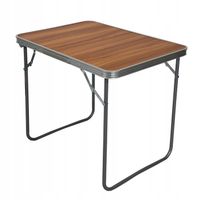 STÓŁ KEMPINGOWY SKŁADANY TURYSTYCZNY ALUMINIOWY STOLIK SC1000 DREWNO