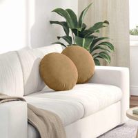 Poduszki na siedziska 2 pcs Brązowy Ø 40 x 13 cm Aksamit