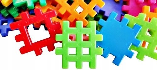 ZESTAW KLOCKI WAFLE MIX 80 EL + WAFLE 48 ADUSIE - 128 elementy na Arena.pl