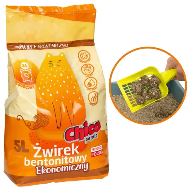 CHICO Żwirek Bentonit 10L ekonomiczny zdjęcie 2