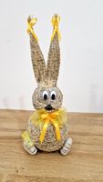 Żółty Zając Wielkanocny ze Słomy Duża Figurka Wielkanoc