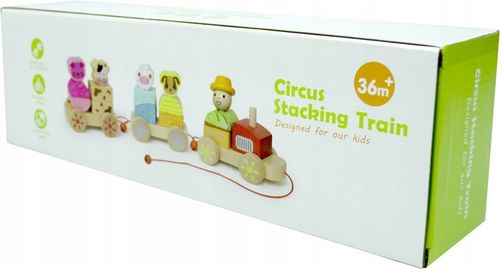 LT333 NOWY DREWNIANY POCIĄG Z WAGONAMI I KLOCKAMI WIEJSKA SCENERIA na Arena.pl