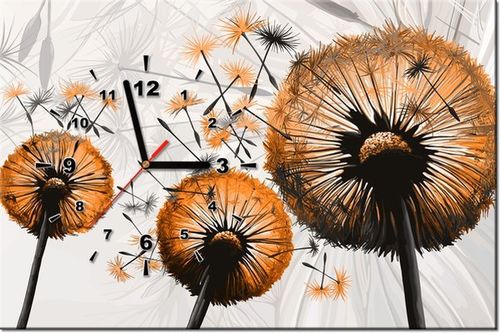 60CM 40CM ZEGAR OBRAZ DMUCHAWCE POMARAŃCZACH DRUK PŁÓTNO RAMA na Arena.pl