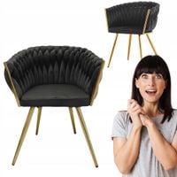 Ozdobny fotel welwet Tilo czarny krzesło z podłokietnikami Family Meble