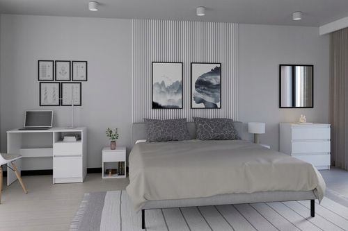 BIURKO BIAŁE KOMPUTEROWE MŁODZIEŻOWE STOLIK SZUFLADY 100cm na Arena.pl