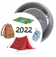 Przypinki buttony KOLONIE I PÓŁKOLONIE z grafiką