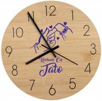 Bambusowy ZEGAR ścienny nadruk UV personalizowany PREZENT NA DZIEŃ TATY