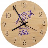 Bambusowy ZEGAR ścienny nadruk UV personalizowany PREZENT NA DZIEŃ TATY