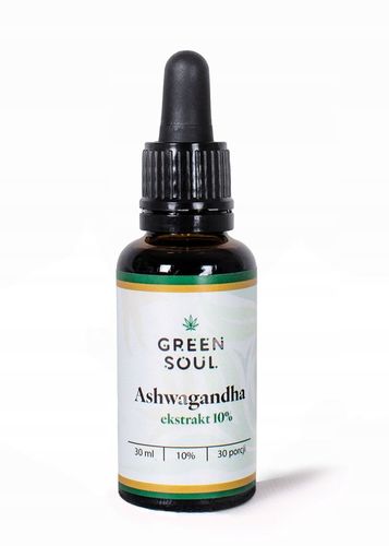 Ashwagandha Krople 10% Witanolidów Stres Spokój Pamięć Adaptogen Forte 30ml na Arena.pl