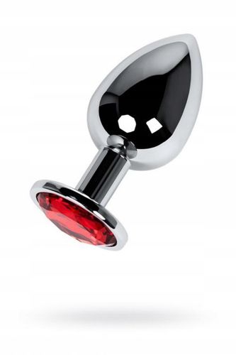 silver anal plug toyfa metal with red round shaped gem, na Arena.pl