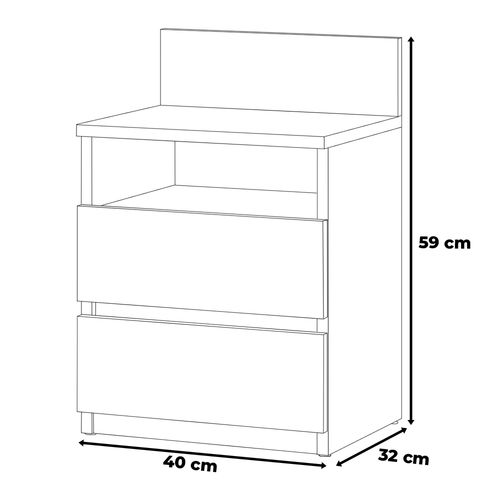 Szafka nocna duża stolik nocny pojemna do sypialni 2 szuflady kaszmir na Arena.pl