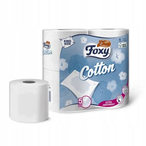 Papier toaletowy Foxy Cotton gruby 5 warstw ZESTAW 16 rolek na Arena.pl