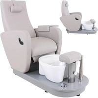 fotel elektryczny do pedicure z podnóżkiem i brodzikiem havana - szary