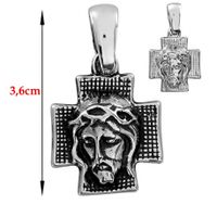 SREBRNY KRZYŻ Z GŁOWĄ JEZUSA SREBRO PRÓBY 925