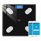 INTELIGENTNA Waga Łazienkowa Analityczna Bluetooth Czarna do 180 kg