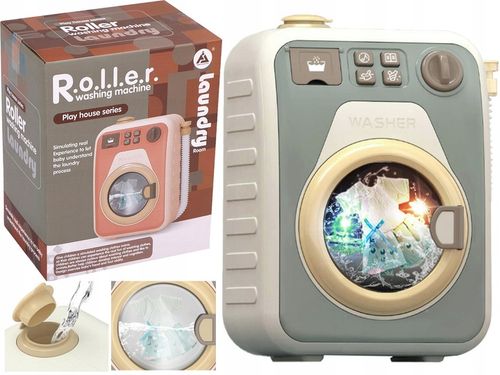 Zabawkowa PRALKA AUTOMATYCZNA DLA DZIECI OBROTOWY BĘBEN WODA światło dźwięk na Arena.pl
