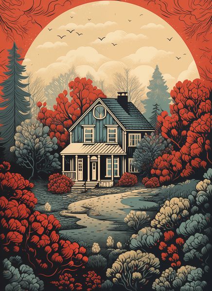 Plakat 40x55cm Idylla Rustykalna zdjęcie 1